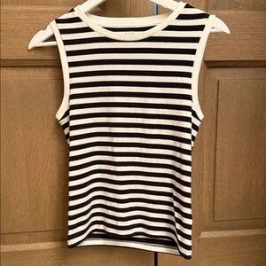 Gap Striped Black and White Sleeveless modern tank